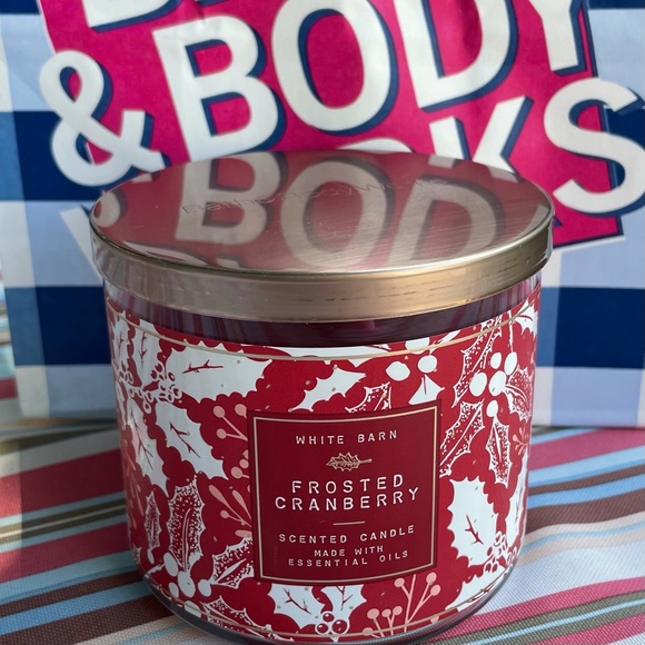 Bath Body Works- Frosted Cranberry 3-wick candle